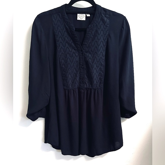 EUC~St. John’s Bay Navy Blue Blouse - Picture 2 of 6